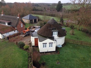 House from above taken from the Cherry Picker