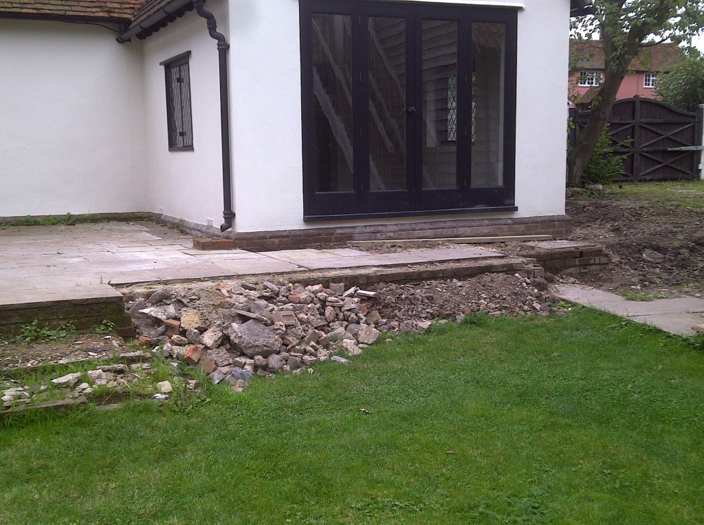 Patio area before paving work