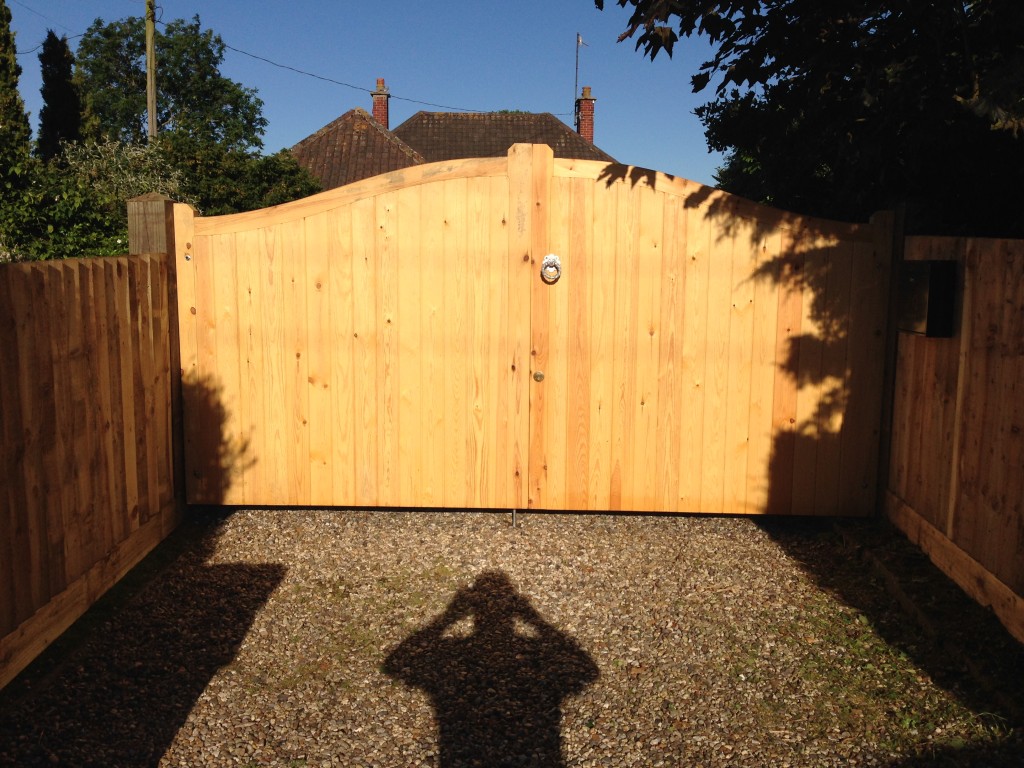 Double timber driveway gates
