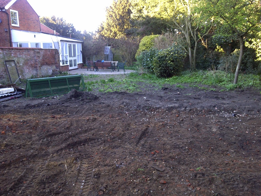 Cleared garden ground before landscaping