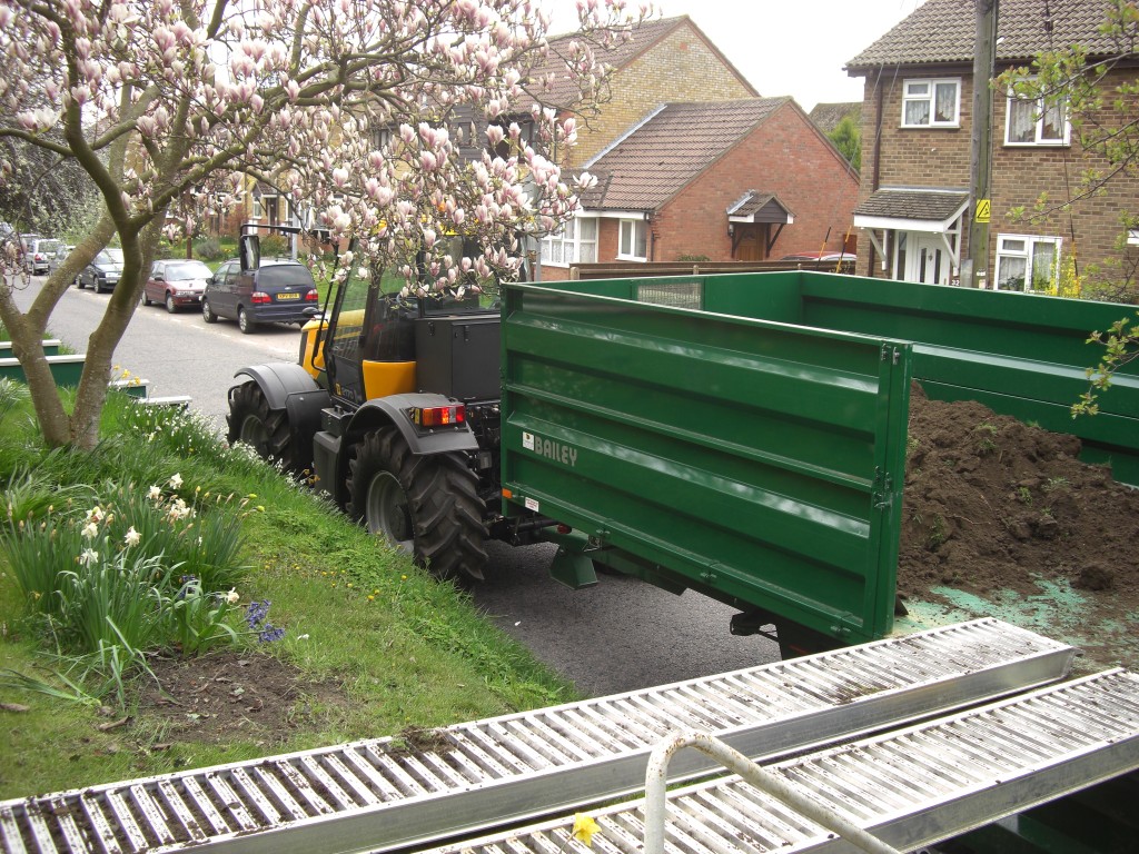 Excavation and clearance for garden construction